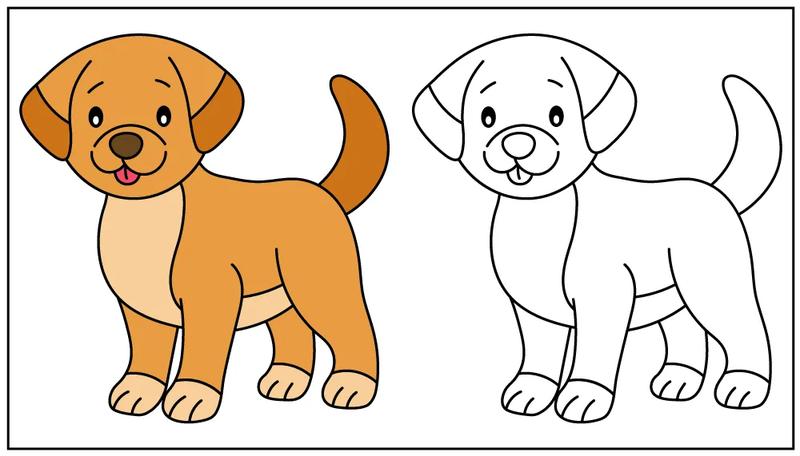 Detale i cieniowanie rysunku psa